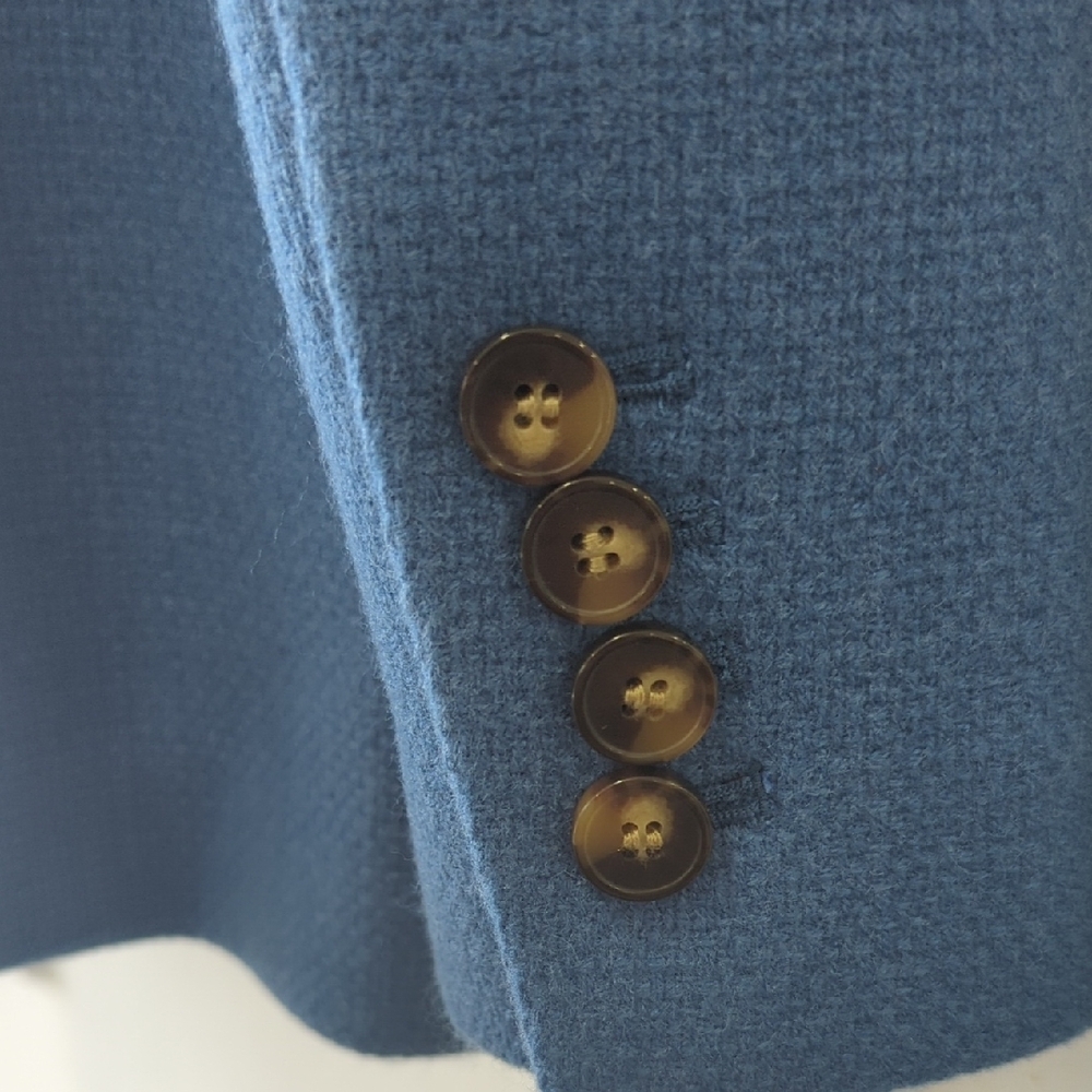 Ann Taylor Tweed Blue Blazer Jacket Size 8 - Picture 11 of 13